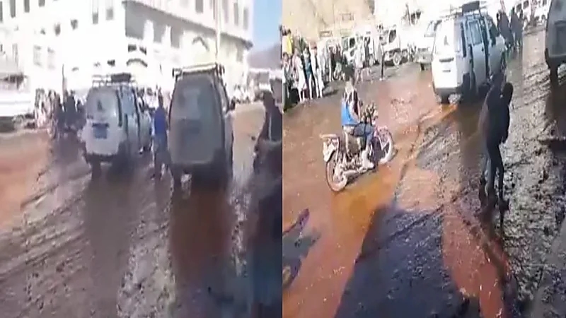 بالفيديو.. جدل بسبب انقلاب صهريج وقود كان محملًا بالعسل