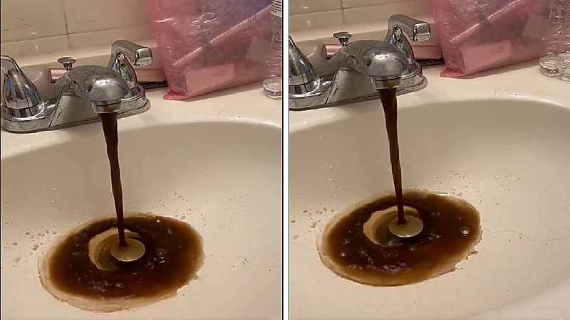 لا تصلح للاستخدام الآدمي .. شاهد المياه التي تصل للمنازل بأمريكا