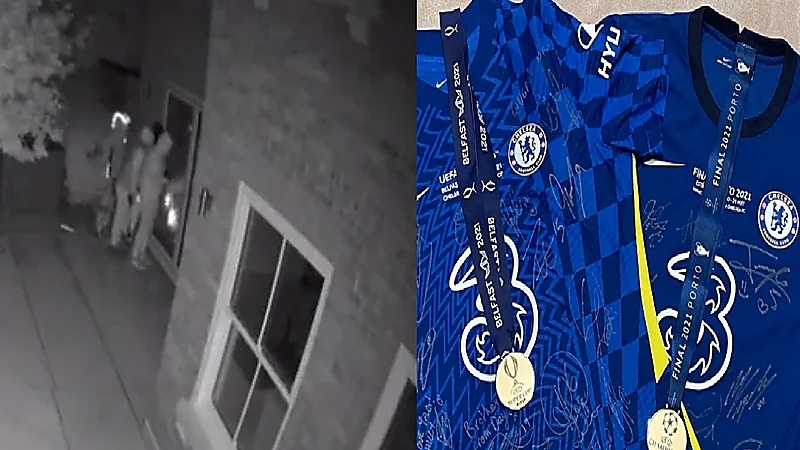 بالفيديو.. لحظة اقتحام منزل لاعب تشيلسي وسرقة ميدالية دوري الأبطال