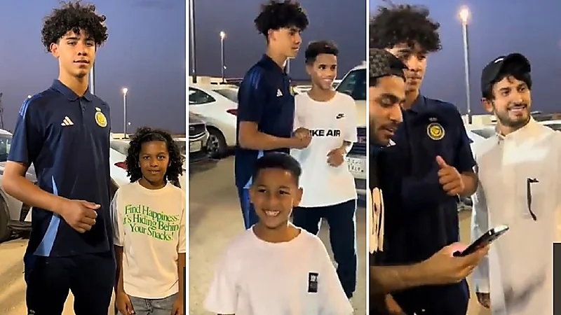 كريستيانو جونيور يلفت الأنظار خلال التصوير مع الجمهور .. فيديو