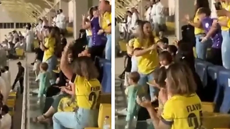 ردة فعل زوجة حارس التعاون بعد تصديه لضربة جزاء للقادسية .. فيديو