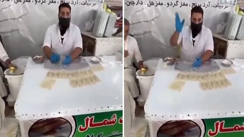 شاهد.. إيراني يطرد امرأة من محل حلويات لسبب غير متوقع 