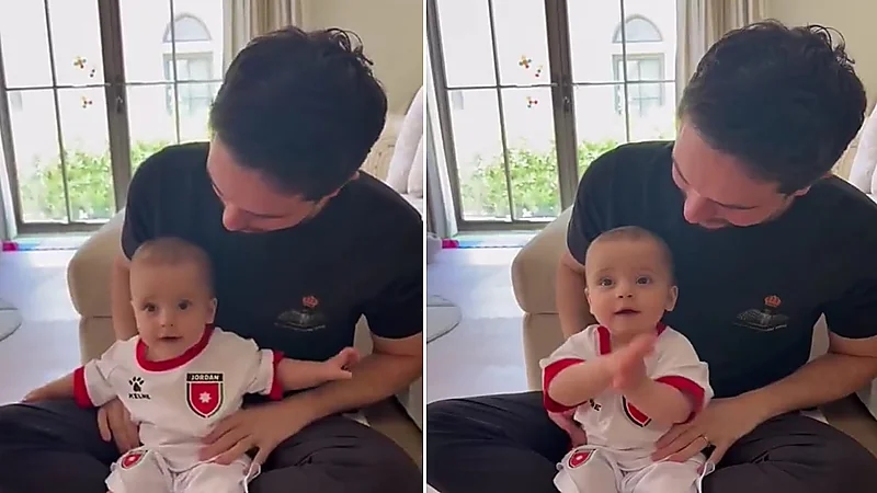 الأمير الحسين يدعم المنتخب الأردني في تصفيات المونديال بفيديو خاص لابنته إيمان.. فيديو