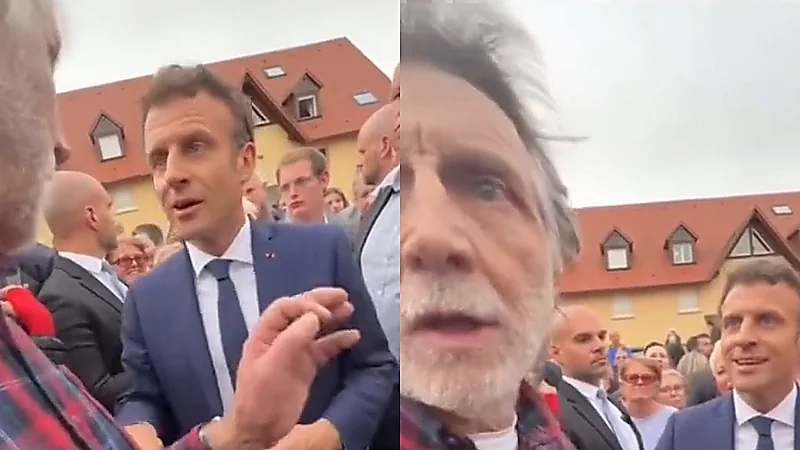 فرنسي لماكرون : انت أسوأ رئيس في تاريخ فرنسا والأخير يعلق بابتسامة .. فيديو
