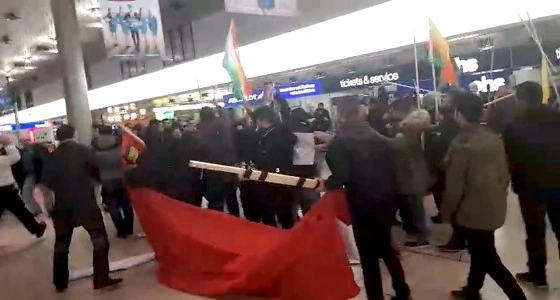 اعتداء أردوغان على " عفرين " يتسبب في مشاجرات بمطار هانوفر بألمانيا