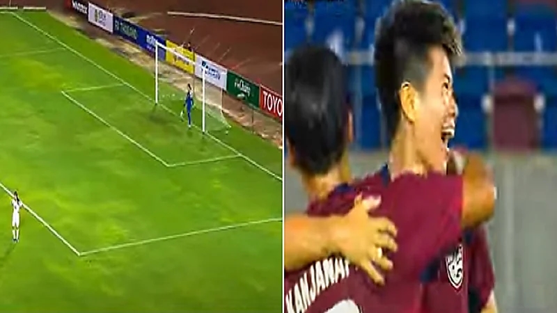 لحظة تسجيل لاعبة تايلاند هدفاً من منتصف الملعب في شباك العراق .. فيديو