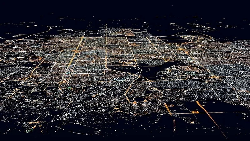 صورة رائعة من سماء الرياض على ارتفاع 35 الف قدم