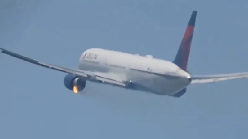 حريق يجبر طائرة على الهبوط اضطراريًا..فيديو