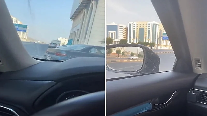 فتاة تبكي بحرقة بعدما كادت أن تدهس فتيات على طريق.. فيديو