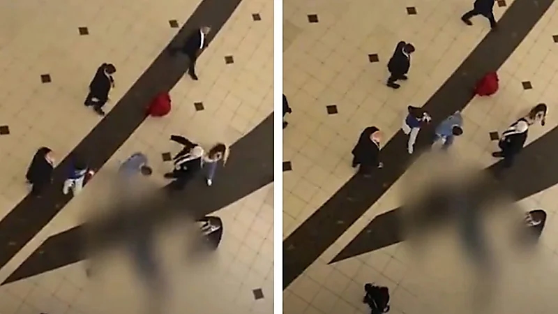 سيدة تقفز من الطابق الخامس بمركز تسوق.. صور