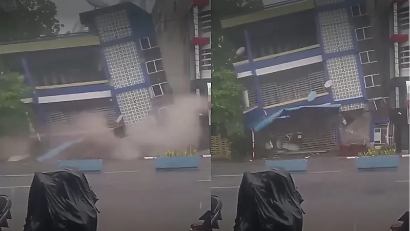 الأمطار الغزيرة تتسبب في انهيار المباني المتضررة من الزلزال في ميانمار.. فيديو