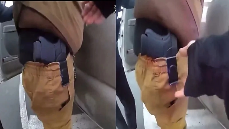 شرطية تطلق النار بالخطأ على قائد مركبة أثناء تفتيشه.. فيديو