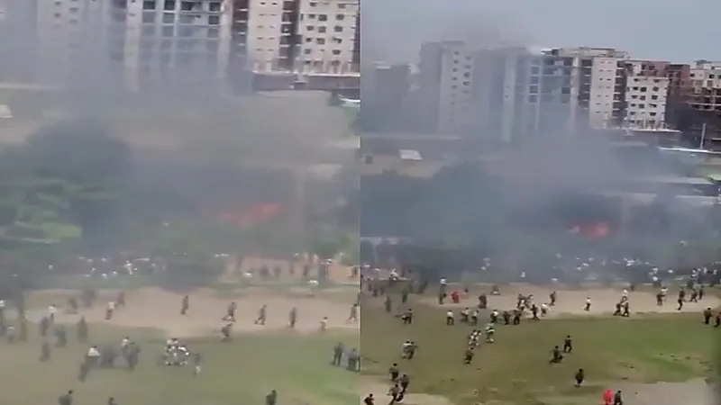 تحطم طائرة بنغلاديشية داخل حرم جامعي بوسط دكا.. فيديو