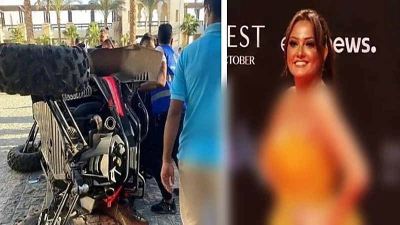 بشرى تتعرض لحادث انقلاب سيارة في الجونة