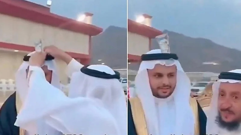 ‎شخص يقدم عانية زواج لعريس بطريقة غريبة .. فيديو