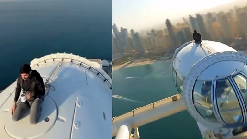 بالفيديو.. ولي عهد دبي يجلس فوق أكبر عجلة مشاهدة بالعالم