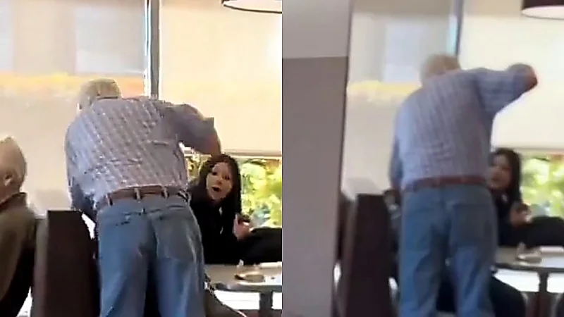 مسن يدافع عن زوجته ويواجه مراهقاً أساء الأدب.. فيديو