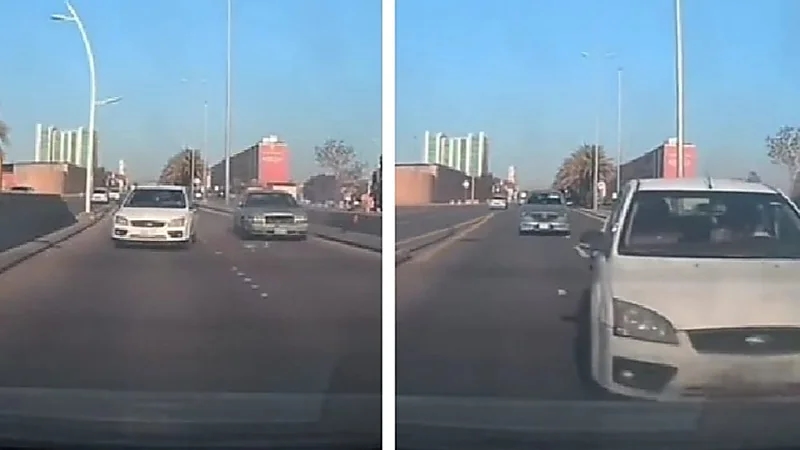 سائقة ترتكب مخالفة تتسبب في حادث لمركبتين.. فيديو