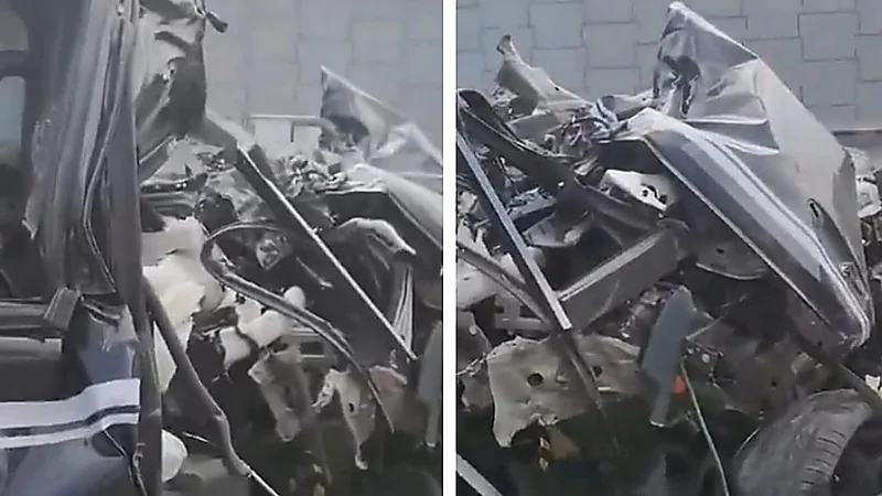 مشهد صادم لتحطم سيارة جيتور الشهيرة في حادث مروري .. فيديو