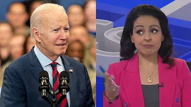 مذيعة تسخر من بايدن: لنلق نظرة على زعيم العالم الحر - فيديو