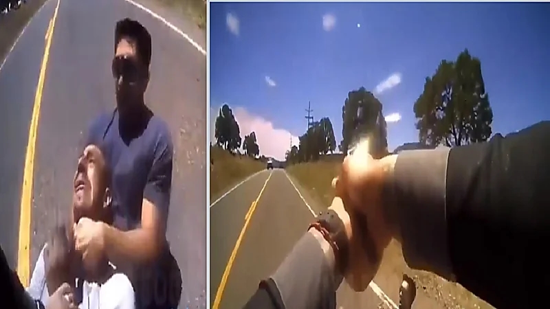 شاب يساعد شرطية حامل في ضبط مجرم على طريقة الأفلام..فيديو