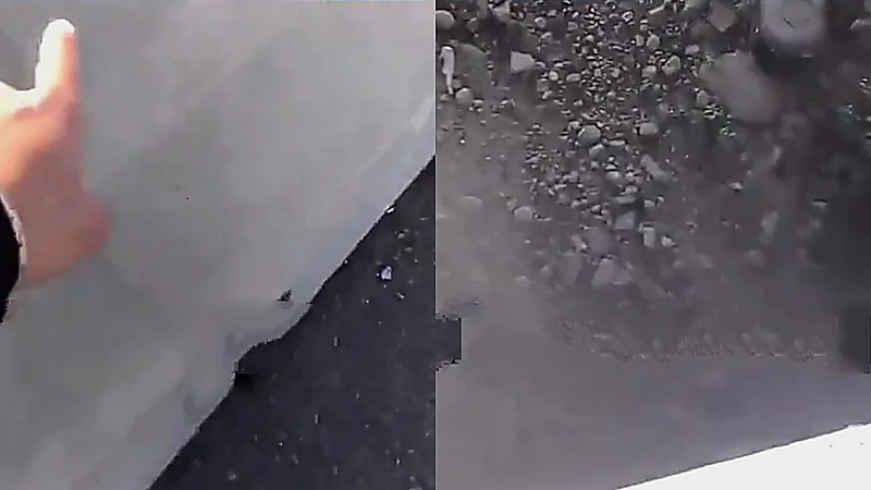 شاب ينجو بأعجوبة من حادث سقوط من على جسر بأبها   ..  فيديو