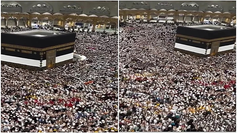 مشهد مهيب لحجاج يكبرون حول الكعبة .. فيديو