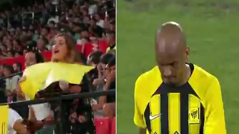 مشجعة أسبانية تطلب قميص عوض الناشري في مباراة إشبيلية.. فيديو