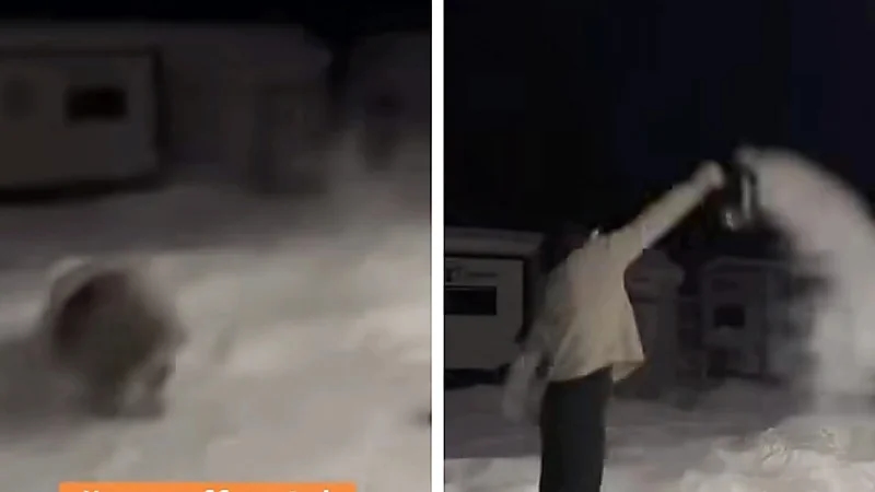 مشهد صادم لفتاة تجرب أحد التريندات وتُصاب بحروق خطيرة .. فيديو