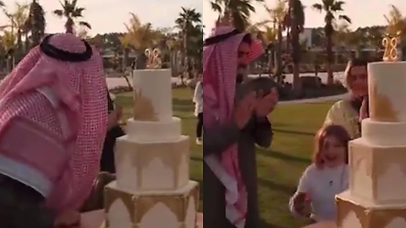 نيفيز يحتفل بعيد ميلاده الـ 28 بالزي والشماغ وسط أسرته   .. فيديو