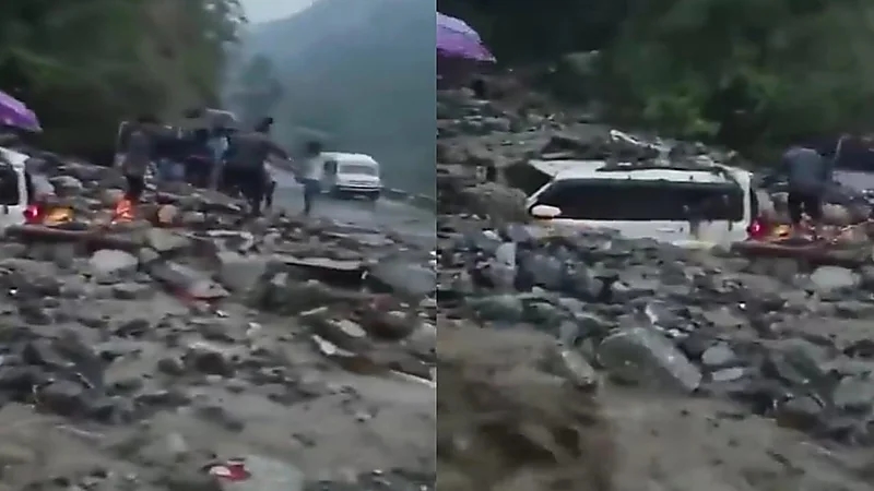 انهيارات أرضية عنيفة في الهند.. فيديو