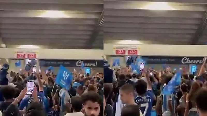 جماهير الهلال تحتفل بسفير العرب في المونديال وتزلزل أمريكا باسم الهلال.. فيديو