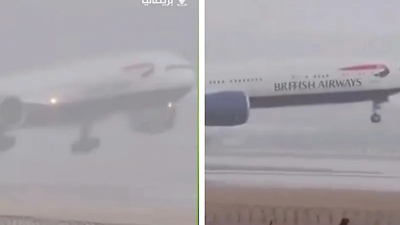 انعدام الرؤية يجبر طائرة بريطانية على الإقلاع مجددًا .. فيديو