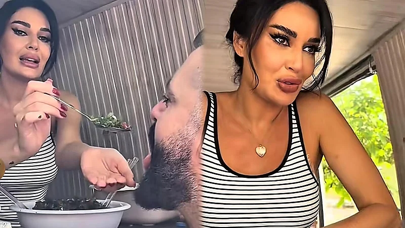 سيرين عبد النور تُطعم أفراد فريقها تبولة من كواليس تصوير كليبها الجديد..فيديو