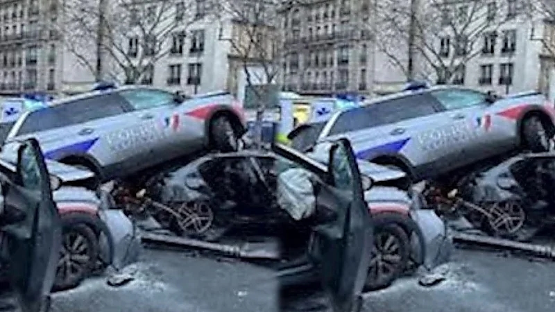 مطاردة تنتهي بإصابة 10 أشخاص من رجال الشرطة في باريس.. فيديو