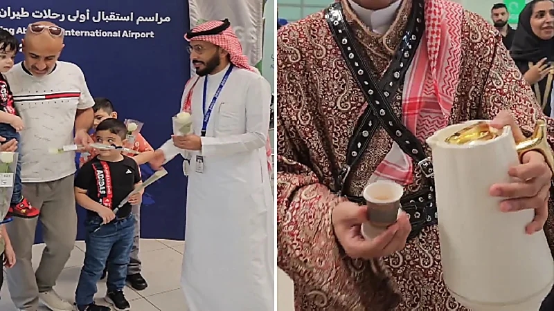 بـ "القهوة السعودية" .. استقبال رحلات دمشق بمطار جدة.. فيديو