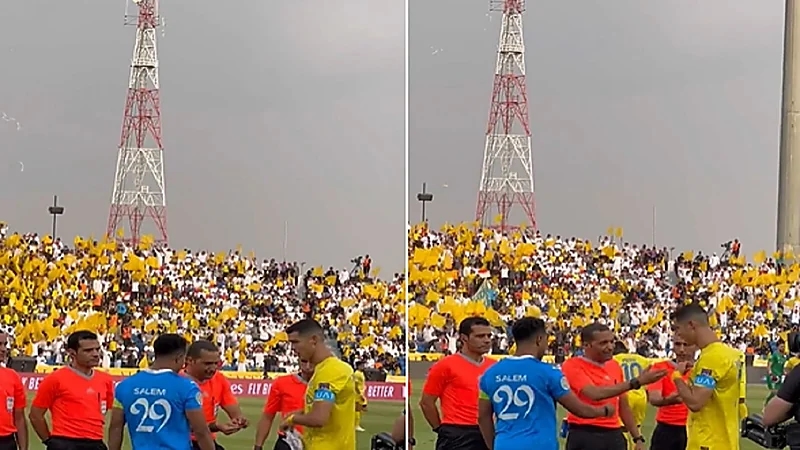 رونالدو قبل بداية اللقاء يصحح للحكم: أنا من يختار وليس سالم .. فيديو