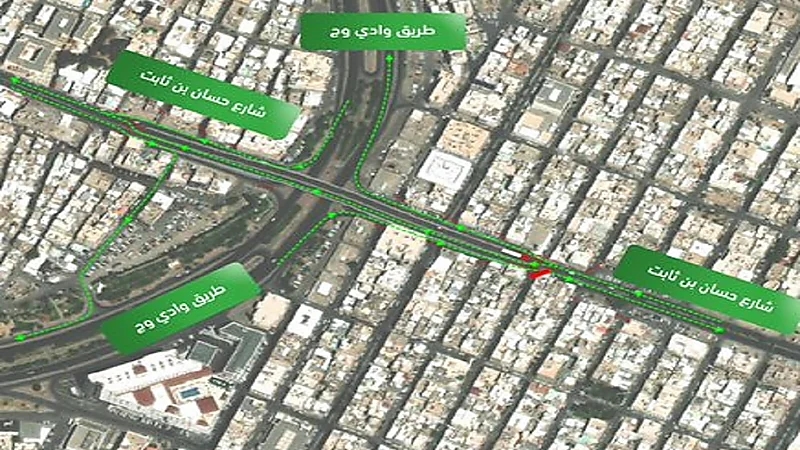 إغلاق كبري حسان بن ثابت جزئيًا بالطائف