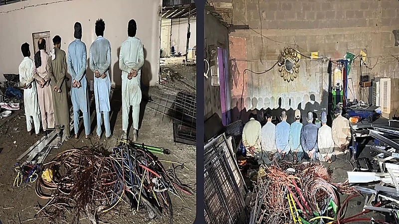 القبض على عدة وافدين لسرقتهم كيابل كهربائية من مدارس ومرافق بالرياض.. فيديو