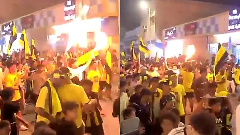 جماهير الاتحاد تحتفي بلقب الدوري بمسيرة حاشدة في أحد أحياء جيزان .. فيديو