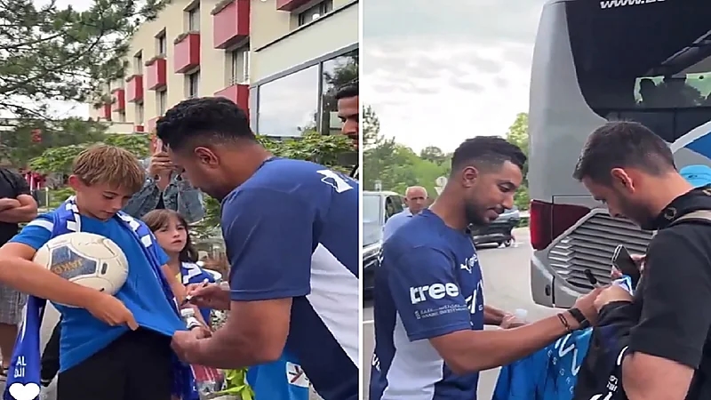 فرحة جماهير أجنبية بعد أخذ توقيع سالم الدوسري .. فيديو