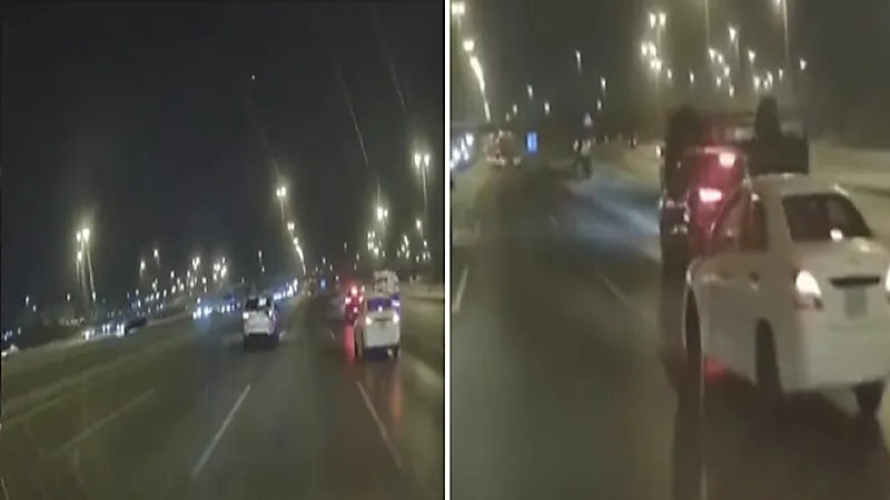 بالفيديو.. سائق متهور يتسبب في انقلاب شاحنة بطريقة مروعة