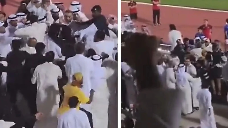 اشتباك قوي بين إداريين القادسية والكويت .. فيديو