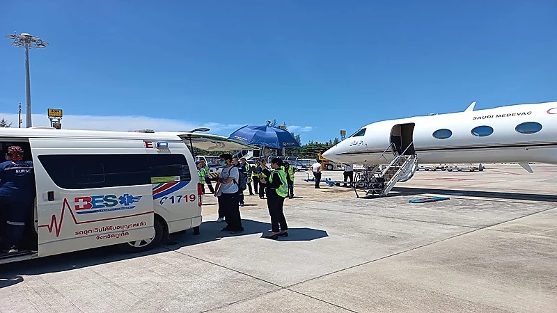 نقل مواطنين بطائرة الإخلاء الطبي من تايلند إلى المملكة