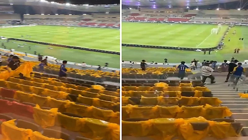 جماهير يوكوهاما تقوم بتخريب تيفو النصر .. فيديو