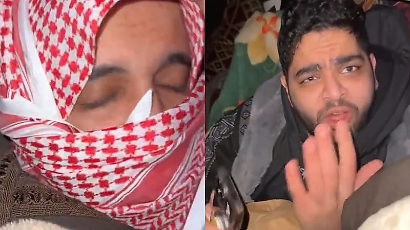 شاب مصري يقوم بتجربة النوم في البر لأول مرة برفقة أصدقائه السعوديين .. فيديو