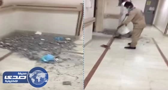بالفيديو.. صيانة وتكسير بجوار العناية المركزة في مستشفى بجدة