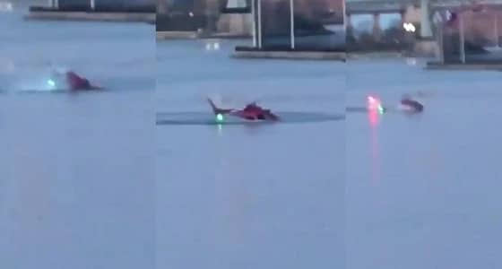 فيديو يظهر لحظة سقوط مروحية في نهر بنيويورك