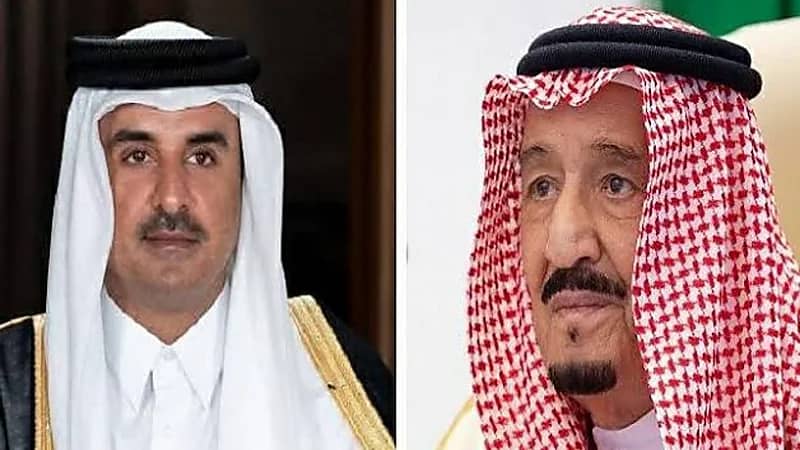 أمير قطر يرسل برقية عاجلة لخادم الحرمين 