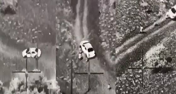 بالفيديو.. مروحية للتحالف تتراجع عن قصف مركبة تقل عناصر حوثية بسبب " أطفال "